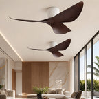 DC ceiling fan with remote control and 6-speed quiet DC motor, modern low profile design