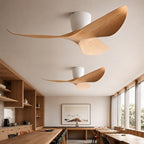 DC ceiling fan with remote control and 6-speed quiet DC motor, modern low profile design