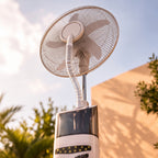 Outdoor misting fan 16 inch rechargeable 9-speed with LED night light