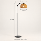 Boho Floor Lamp - Bamboo Shade - Natural Decor