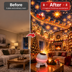 Christmas Light Projector Moving Stars | USB Powered, Indoor, White