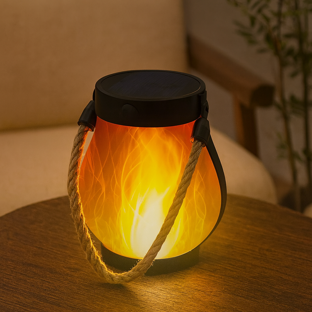 Solar Lantern Lights | Flickering Flame Effect, Waterproof, Dual Charging