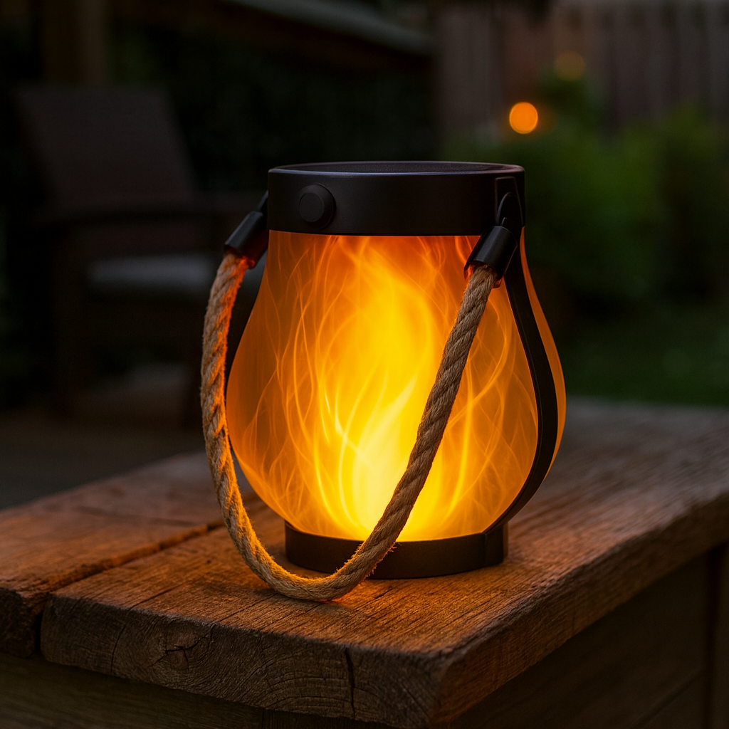 Solar Lantern Lights | Flickering Flame Effect, Waterproof, Dual Charging