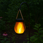 Solar Lantern Lights | Flickering Flame Effect, Waterproof, Dual Charging