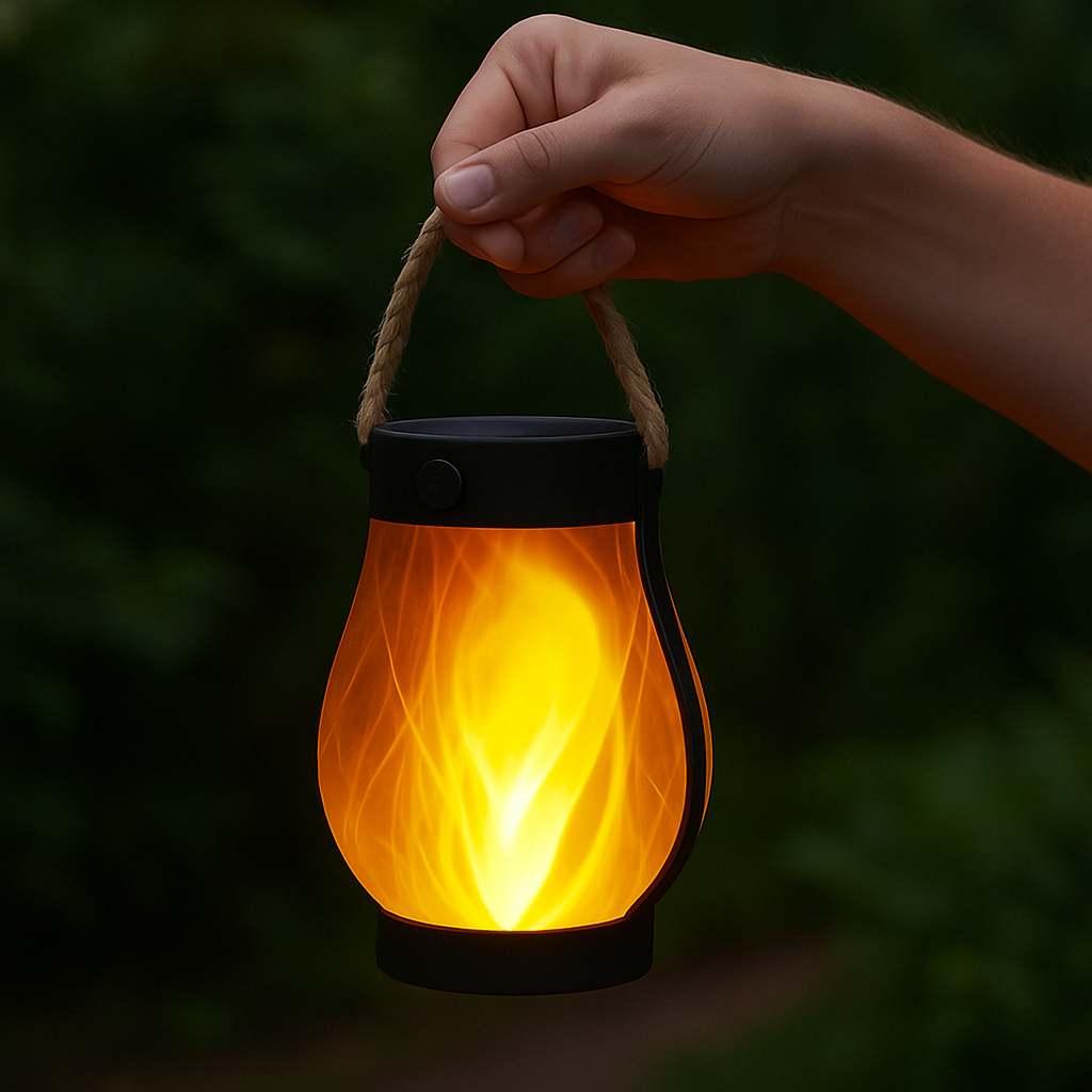 Solar Lantern Lights | Flickering Flame Effect, Waterproof, Dual Charging