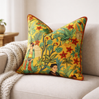 Vibrant Botanical - Cotton Cushion Cover Decorative Throw Pillow