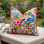 Pink Botanical - Cotton Cushion Cover Decorative Throw Pillow