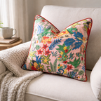 Pink Botanical - Cotton Cushion Cover Decorative Throw Pillow