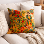 Yellow Botanical - Velvet Cushion Cover Decorative Throw Pillow