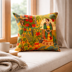 Yellow Botanical - Velvet Cushion Cover Decorative Throw Pillow