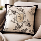 Luxury Black White Velvet Cushion Cover - Chic Pattern Design