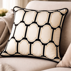Luxury Black White Velvet Cushion Cover - Chic Pattern Design