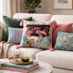 Pink Velvet Animal Print Cushion Cover - Tassel Decorative Pillow