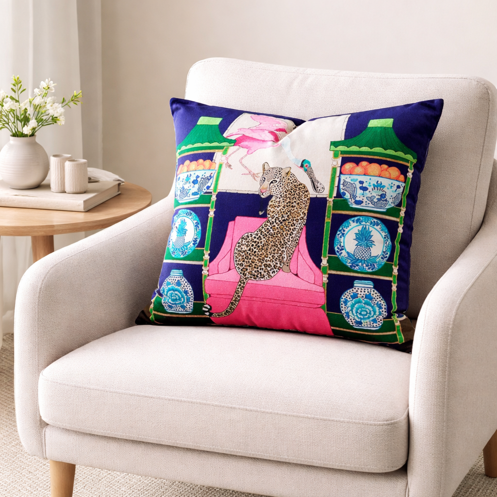 Leopard Velvet Cushion Cover - Animal Print Decorative Pillow