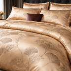 Luxury Satin Cotton Floral Duvet Cover Set - King Queen Bedding
