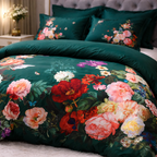 Floral Duvet Cover Set - Vintage Botanical Bedding King Queen