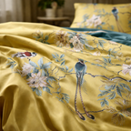 Luxury Yellow Egyptian Cotton Duvet Cover - Set King Size