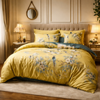 Luxury Yellow Egyptian Cotton Duvet Cover - Set King Size