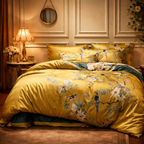 Luxury Yellow Egyptian Cotton Duvet Cover - Set King Size