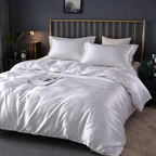 Luxury Satin Cotton Bedding Set - King Queen Silky Bed Linen