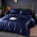 Luxury Satin Cotton Bedding Set - King Queen Silky Bed Linen