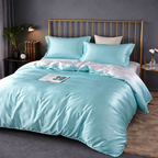 Luxury Satin Cotton Bedding Set - King Queen Silky Bed Linen
