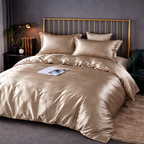 Luxury Satin Cotton Bedding Set - King Queen Silky Bed Linen