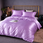 Luxury Satin Cotton Bedding Set - King Queen Silky Bed Linen