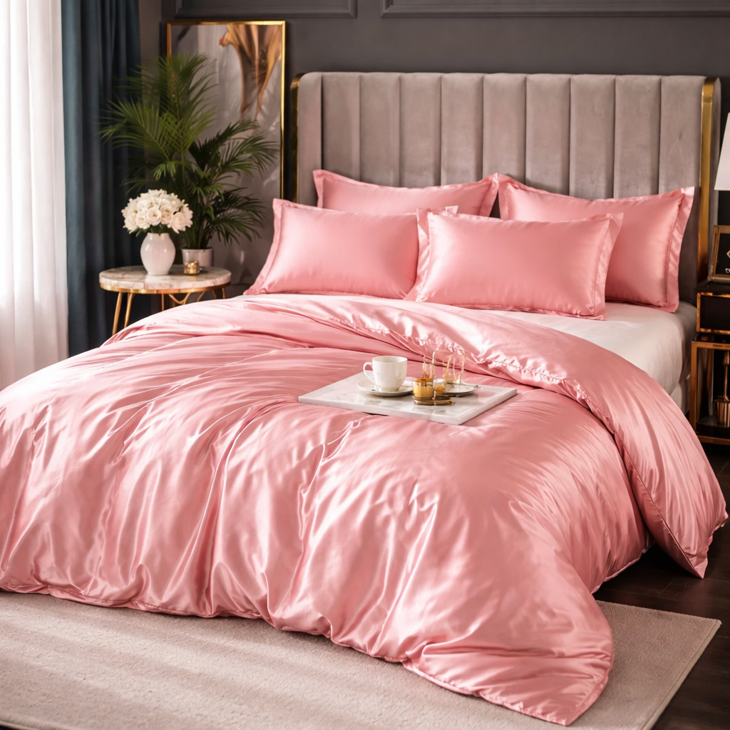 Luxury Silk Satin Bedding Set - King Queen Duvet Cover Set