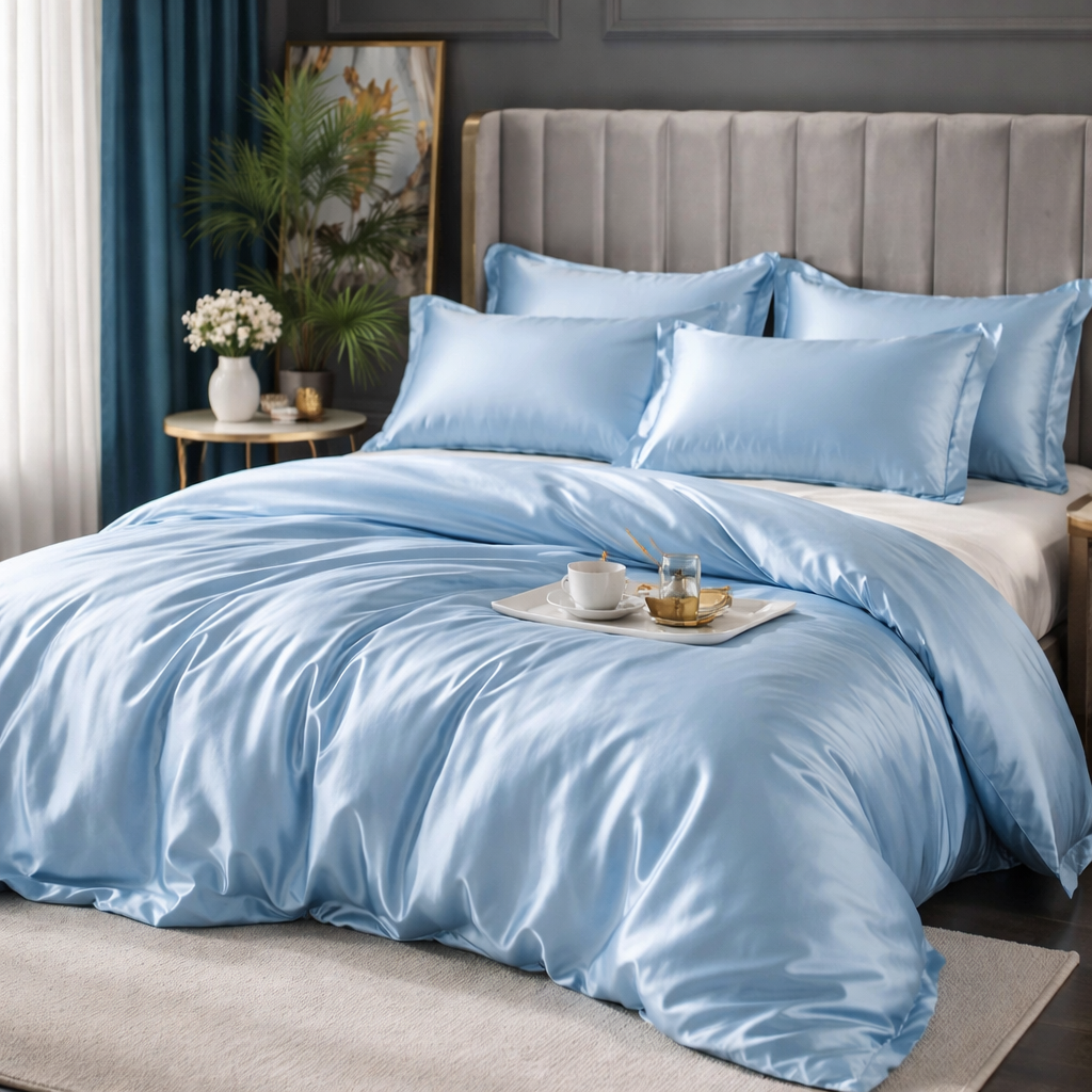 Luxury Silk Satin Bedding Set - King Queen Duvet Cover Set