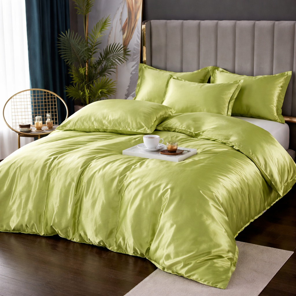 Luxury Silk Satin Bedding Set - King Queen Duvet Cover Set
