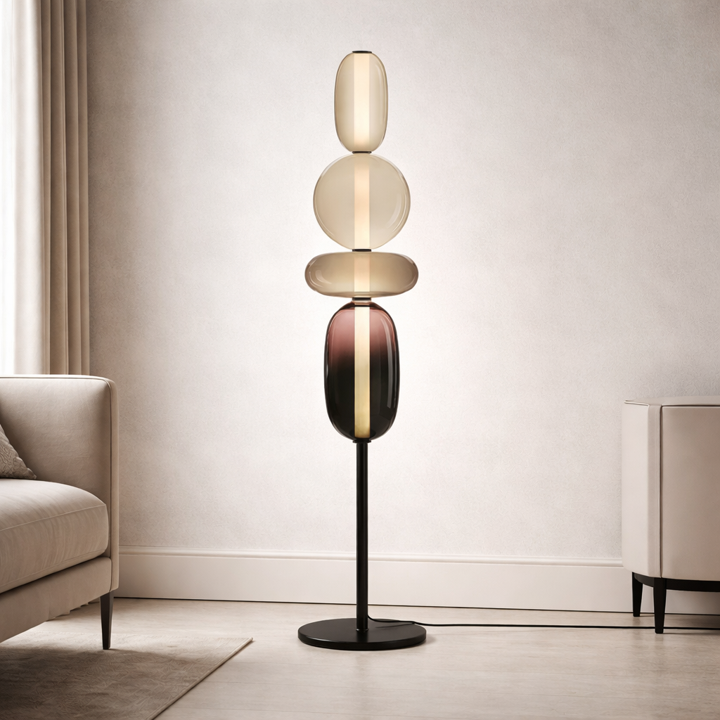 Modern Glass Floor Lamp - LED Artistic Statement Lighting