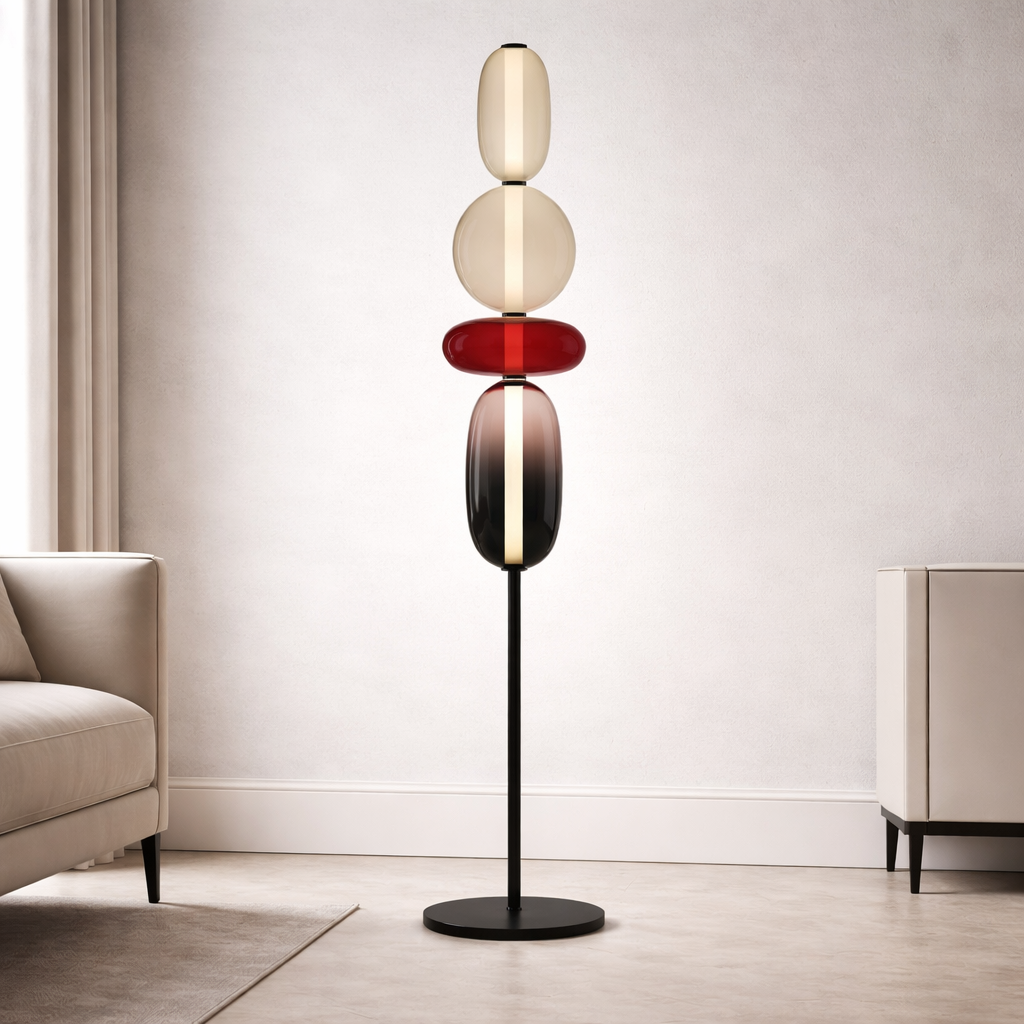 Modern Glass Floor Lamp - LED Artistic Statement Lighting