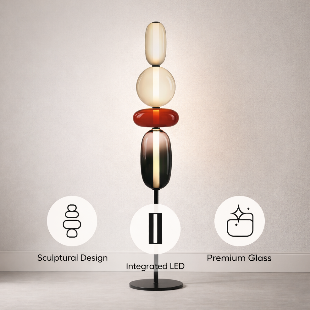 Modern Glass Floor Lamp - LED Artistic Statement Lighting