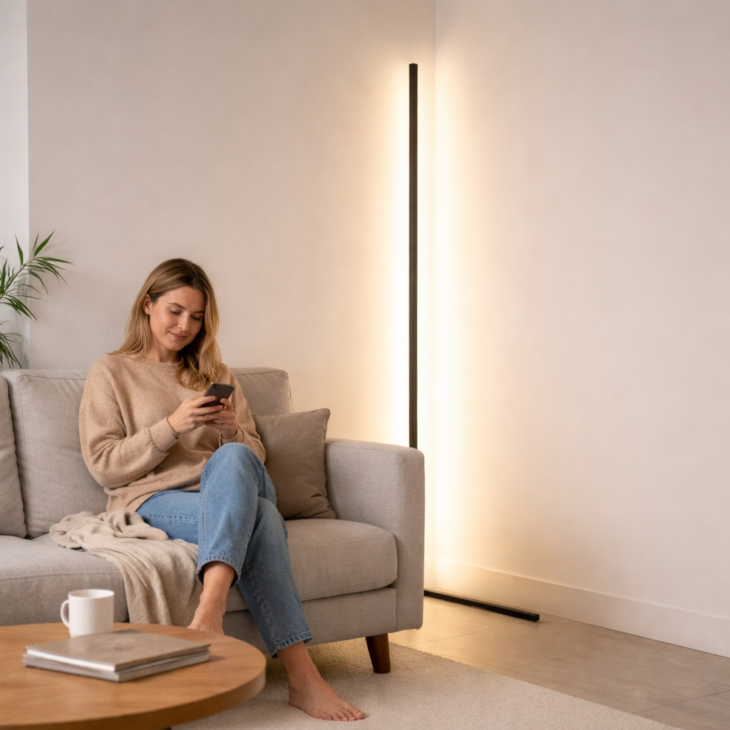 Minimalist LED Floor Lamp -  Dimmable Corner Light