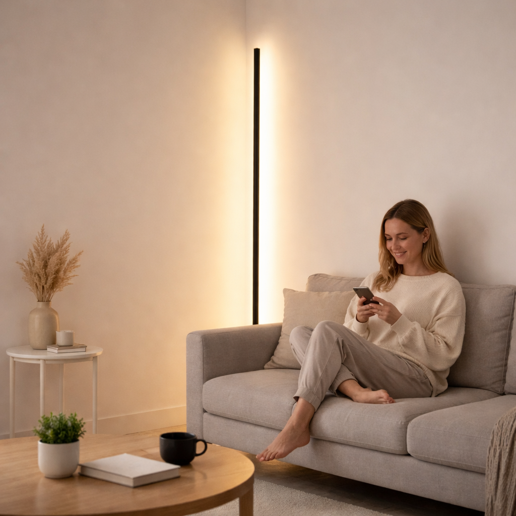 Minimalist LED Floor Lamp -  Dimmable Corner Light