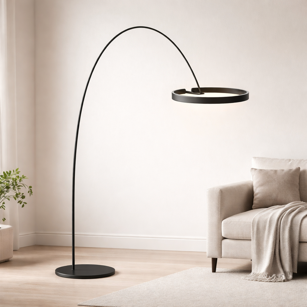 Modern Arc Floor Lamp - LED Dimmable Living Room Light