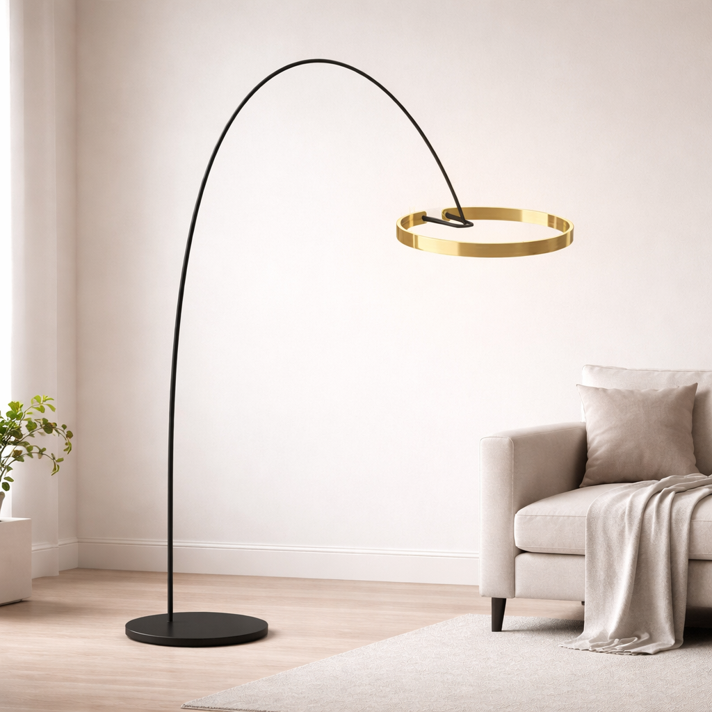Modern Arc Floor Lamp - LED Dimmable Living Room Light