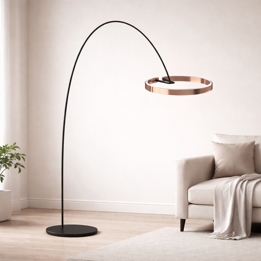 Modern Arc Floor Lamp - LED Dimmable Living Room Light
