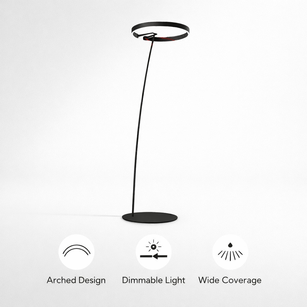 Modern Arc Floor Lamp - LED Dimmable Living Room Light