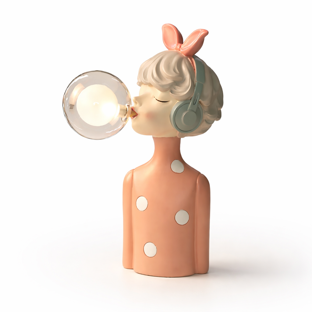 Cute Girl Table Lamp - LED USB Bedside Light