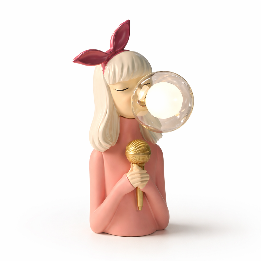 Cute Girl Table Lamp - LED USB Bedside Light