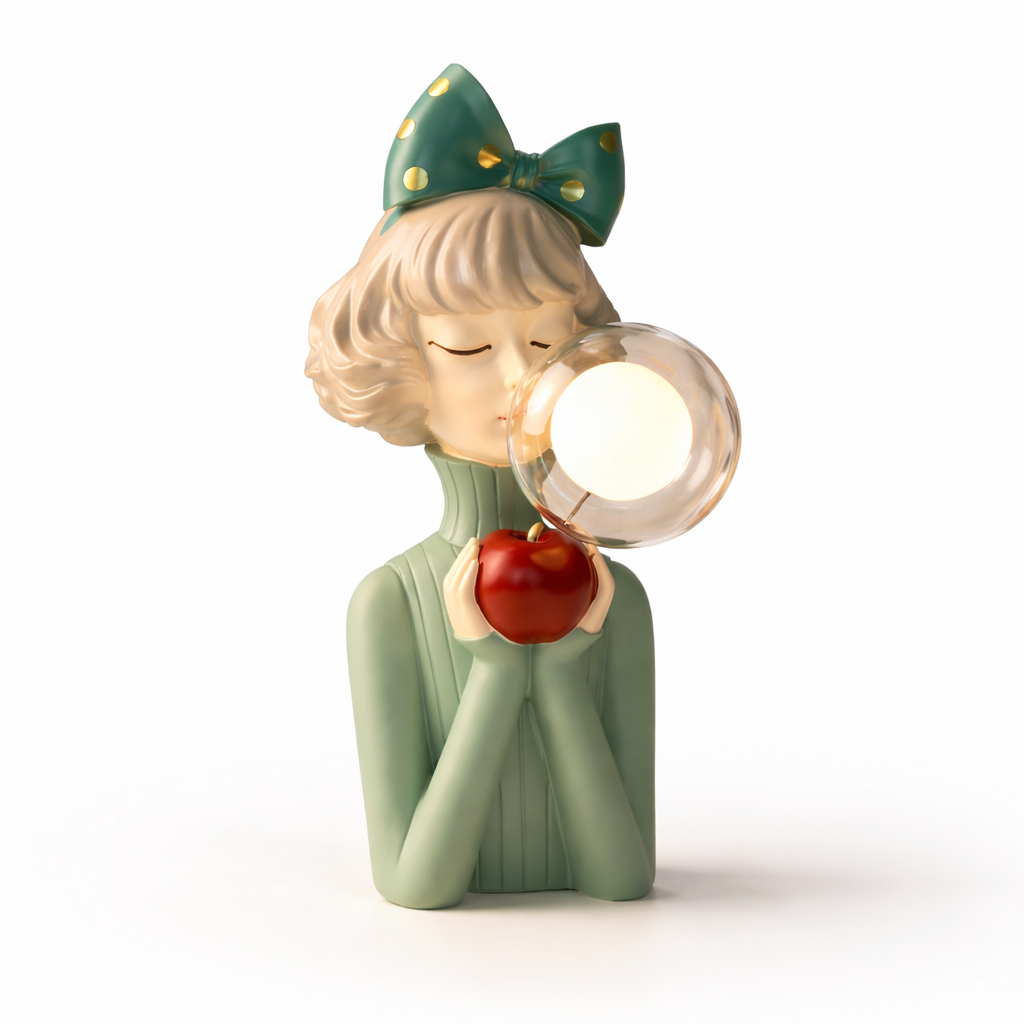 Cute Girl Table Lamp - LED USB Bedside Light