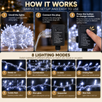 Christmas String Lights 100M 500 LED Cool White Outdoor