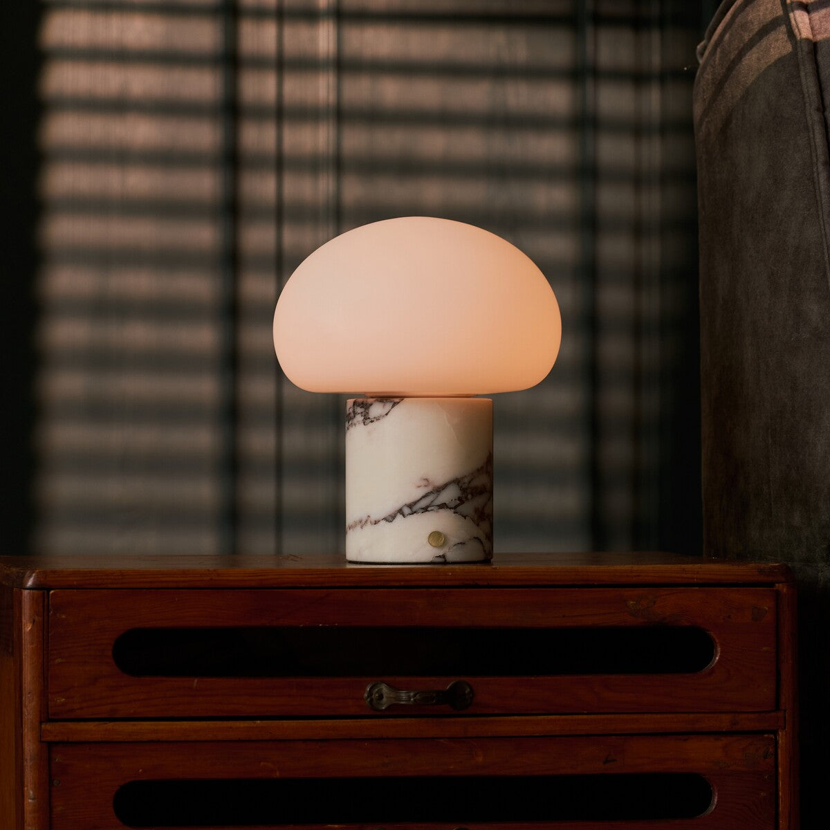 Rechargeable Table Lamp | White Marble, Cordless, Dimmable | USB-C