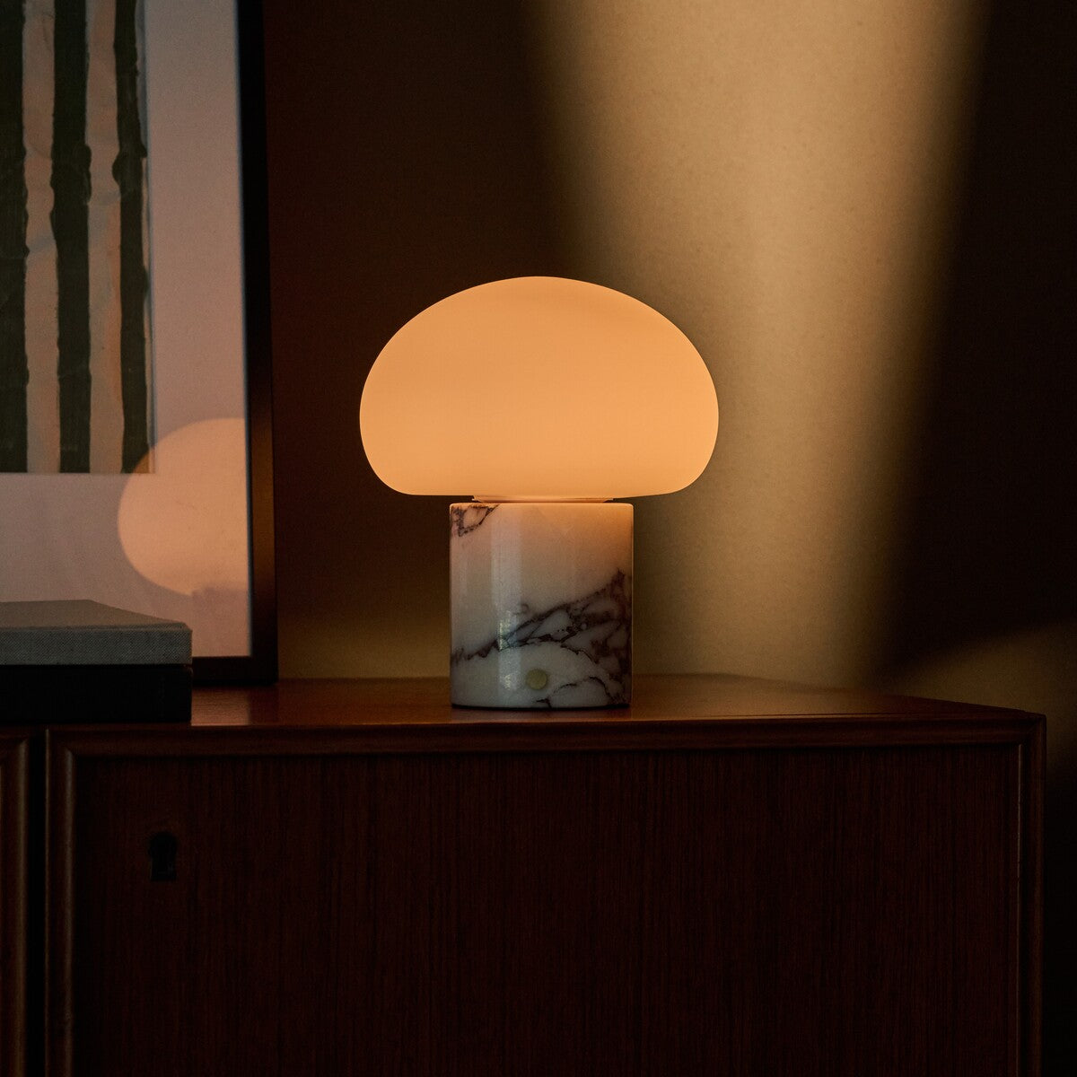 Rechargeable Table Lamp | White Marble, Cordless, Dimmable | USB-C