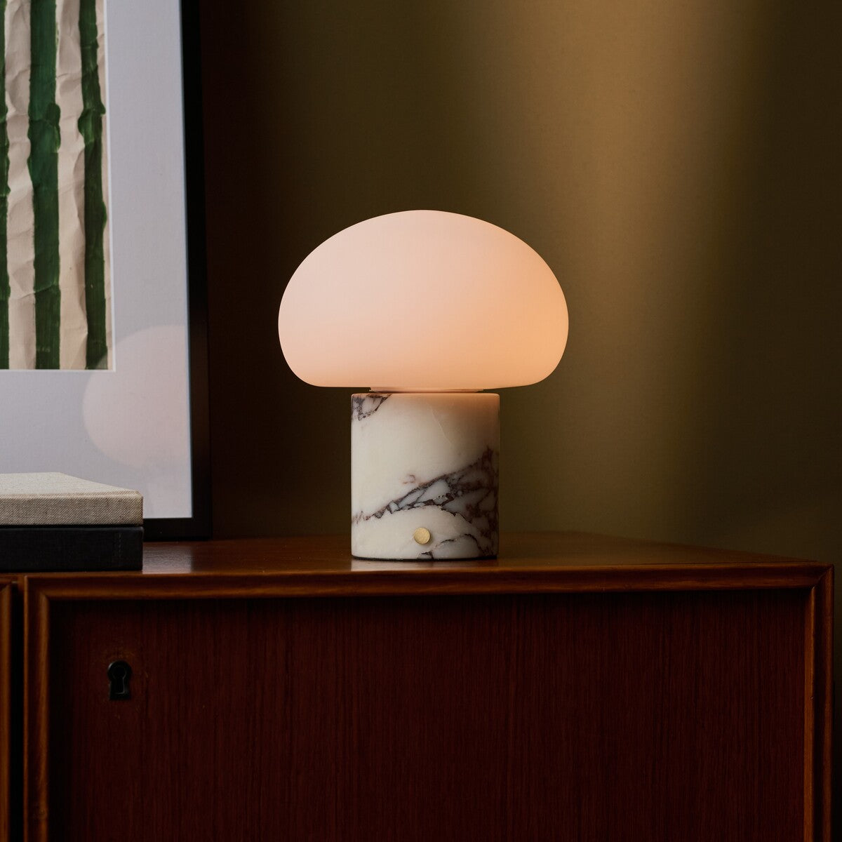 Rechargeable Table Lamp | White Marble, Cordless, Dimmable | USB-C