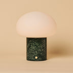 Rechargeable table lamp in green Verde Alpi marble, cordless dimmable, Rijks Collection