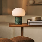Rechargeable table lamp in green Verde Alpi marble, cordless dimmable, Rijks Collection