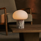 Inez | Rechargeable Table Lamp | White Lilac Marble, Cordless, Dimmable | LED